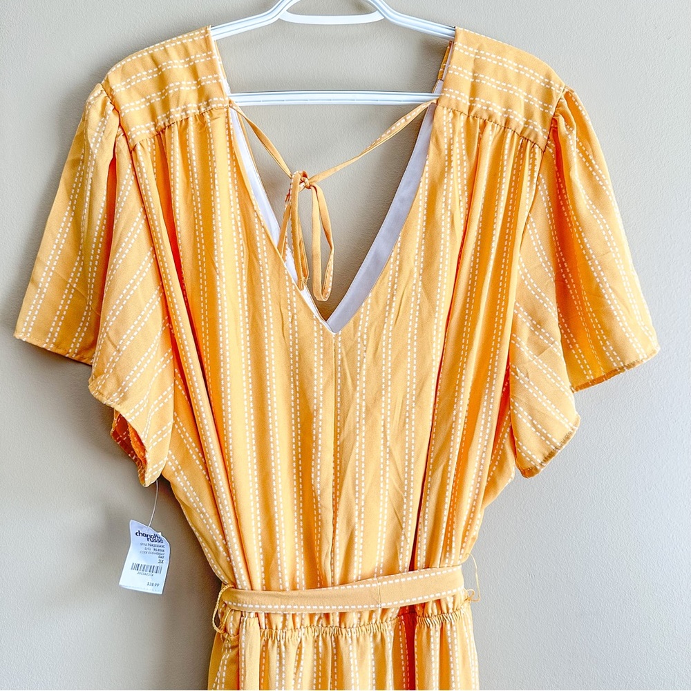 Charlotte Ruse Plus Size Yellow Patterned Jumpsuit - Picture 3 of 5